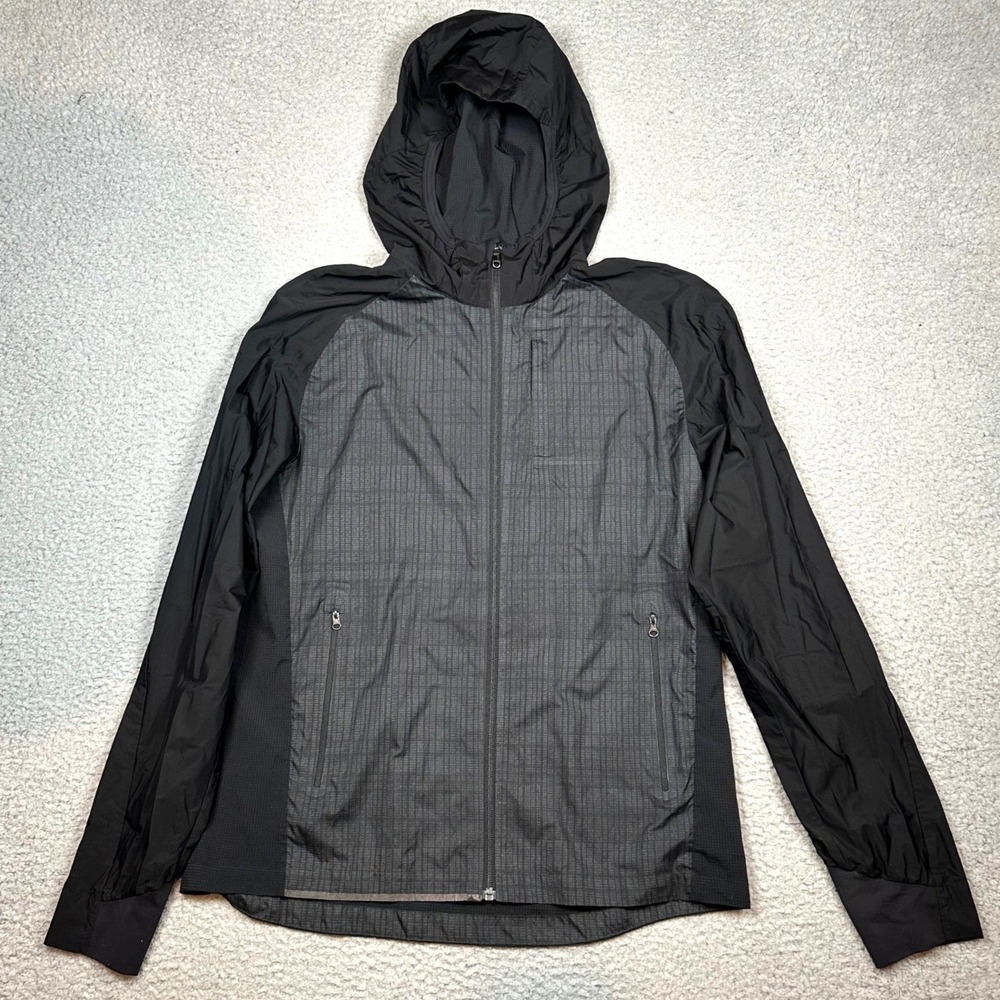 Lululemon Pack-It Jacket Mesh Mens L Black Hooded Running Windbreaker Reflective - Picture 11 of 14